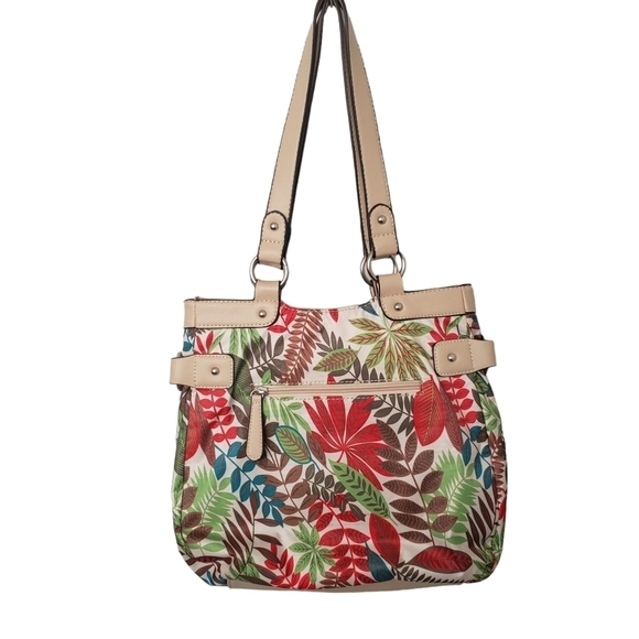 Ricardo Beverly Hills Colourful Botanical Print Nylon Small Travel Tote Bag - Picture 2 of 14